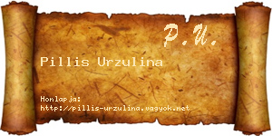 Pillis Urzulina névjegykártya